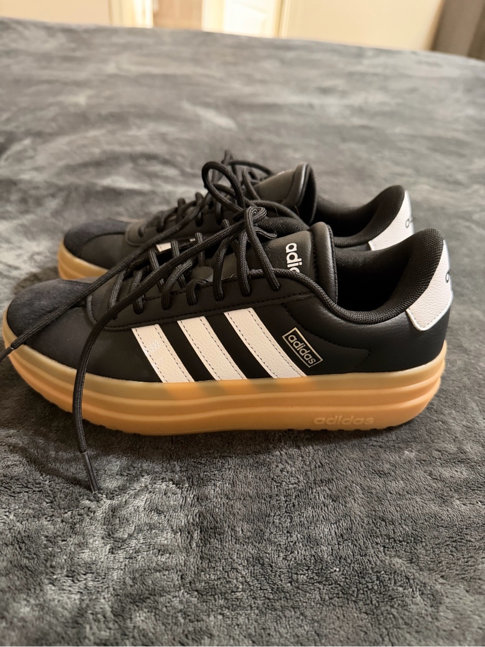 Adidas VL Court Bold “Black White Gum” Size 7